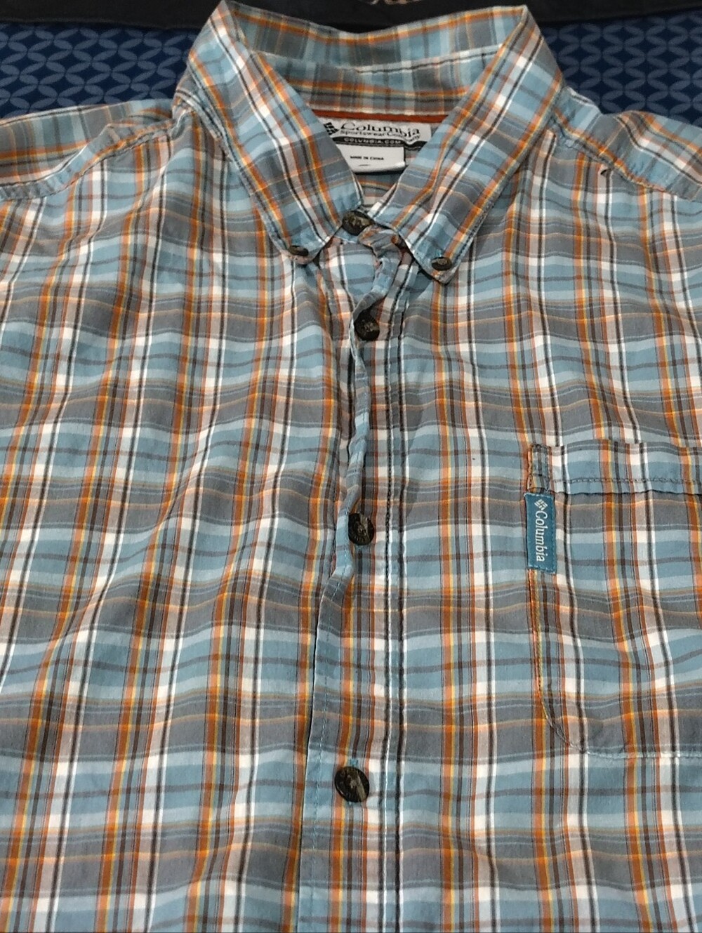 Columbia Sportswear Blue And Orange Plaid button-down - XL shirt - Picture 2 of 10